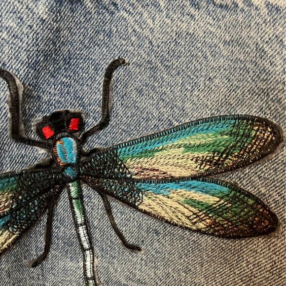 vintage dragonfly embroidered patch Levi’s jean jacket - Picture 2 of 6